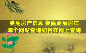 娄底房产信息 娄底商品房在哪个网站查询如何在网上查询